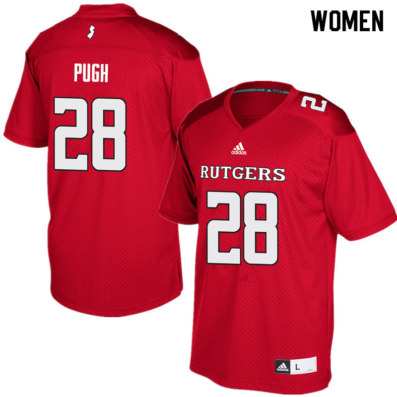 Women #28 Aslan Pugh Rutgers Scarlet Knights College Football Jerseys Sale-Red